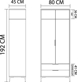 Wardrobe Aden Drawes - Oak Oak