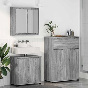 vidaXL Σετ Επίπλων Μπάνιου 3 pcs Γκρίζο Σονομα Επεξεργασμένο ξύλο