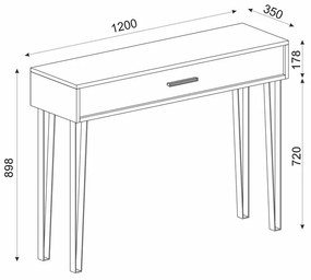 ΚΟΝΣΟΛΑ ΜΕΛΑΜΙΝΗΣ ROCHEL MEGAPAP ΧΡΩΜΑ ATLANTIC PINE 120X35X89,8ΕΚ.