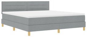 vidaXL Κρεβάτι με Σπαστή Βάση και Στρώμα Γκρι 180x200 εκ. Ύφασμα