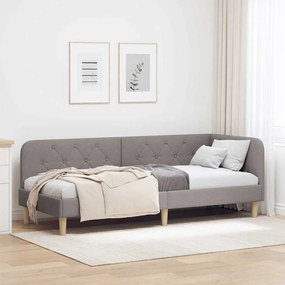vidaXL Κρεβάτι Γωνίας Taupe 80 x 200 cm ύφασμα