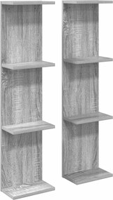 vidaXL Ράφι Τοίχου 2 pcs Γκρι Sonoma 22 x 15 x 100 εκ