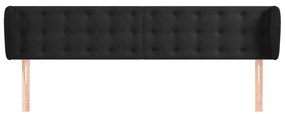 vidaXL Κεφαλάρι με Πτερύγια Μαύρο 183x23x78/88 εκ. Βελούδινο