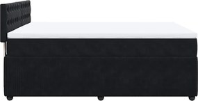 vidaXL Κρεβάτι Boxspring με Στρώμα Μαύρο 140x190 εκ. Βελούδινο