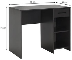 Γραφείο εργασίας Concept Megapap από μελαμίνη σε χρώμα ανθρακί 90x52x75εκ.