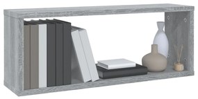 Ραφιέρες Τοίχου Κύβος 4 τεμ Γκρι Sonoma 60x15x23 εκ. Επεξ. Ξύλο - Γκρι
