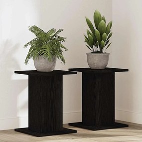 vidaXL Βάση φυτών 2 pcs Μαύρη δρυς 30 x 30 x 40 cm Επεξεργασμένο ξύλο