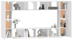 vidaXL Σετ Επίπλου Τηλεόρασης 8 Τεμαχίων Λευκό από Επεξεργασμένο Ξύλο