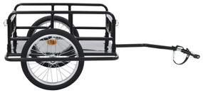 VidaXL Τρέιλερ Ποδηλάτου Μαύρο 130 x 73 x 48,5 εκ.