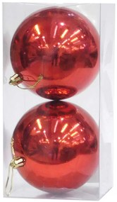 Χριστουγεννιάτικες Μπάλες Κόκκινες Set/2 τεμάχια 10cm 233603