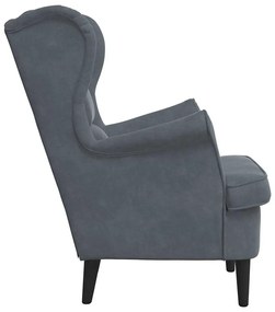 vidaXL Πολυθρόνα Σκούρο γκρι 71 x 92 x 91 εκ. Βελούδο