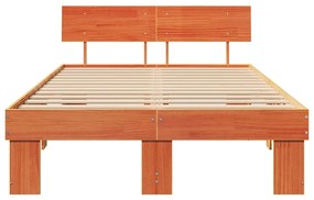 vidaXL Σκελετός Κρεβατιού Καφέ κεριού 140 x 190 cm Μασίφ ξύλο πεύκου