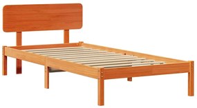 vidaXL Σκελετός Κρεβατιού Κερωτό καφέ 100 x 200 cm Μασίφ ξύλο πεύκου