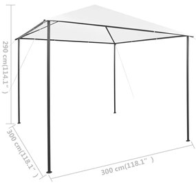 Κιόσκι Λευκό 3 x 3 x 2,9 μ. 180 γρ./μ² - Λευκό