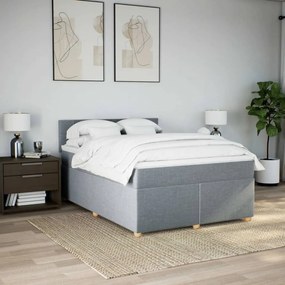 ΚΡΕΒΑΤΙ BOXSPRING ΜΕ ΣΤΡΩΜΑ ΑΝΟΙΧΤΟ ΓΚΡΙ 140X190 ΕΚ. ΥΦΑΣΜΑΤΙΝΟ 3288975