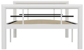 Πλαίσιο Κρεβατιού Ασπρόμαυρο 90 x 200 εκ. Μεταλλικό - Λευκό
