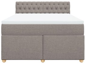 vidaXL Κρεβάτι Boxspring με Στρώμα Taupe 140x190 εκ. Υφασμάτινο