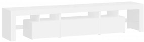 vidaXL Έπιπλο Τηλεόρασης με LED Λευκό 200 x 36,5 x 40 εκ.