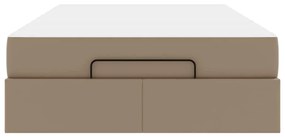 vidaXL Σκελετός κρεβατιού με στρώμα με στρώμα 2 pcs Ώχρα PVC