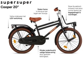 Cooper 20 Inch 29 cm Boys Coaster Brake Matte black