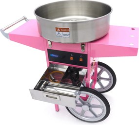 Candy Floss Machine – Ø 52cm – Pink – with Cart