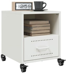 vidaXL Κομοδίνα 2 τεμ. Λευκό 36x39x43,5 εκ. από Χάλυβα