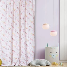 Κουρτίνα Παιδική Με Τρέσα Iris White-Pink Anna Riska 140X270cm 140x270cm Cotton-Polyester