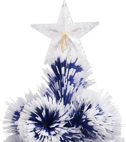 vidaXL Χριστ Δέντρο Τεχνητό Προφωτισμένο Οπτικές Ίνες Λευκό/Μπλε 150εκ