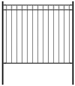 vidaXL Φράχτης Κήπου Μαύρος Ατσάλινος 1,81 x 0,8 μ.