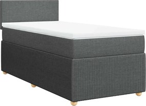 vidaXL Κρεβάτι Boxspring με Στρώμα Σκούρο Γκρι 100x200 εκ. Υφασμάτινο