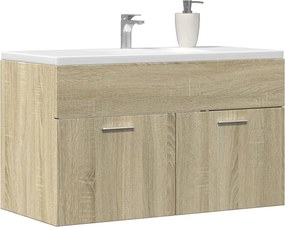 vidaXL Ντουλάπι Νιπτήρα Sonoma Δρυς 80 x 38,5 x 46 εκ. από Επεξ. Ξύλο