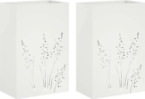 vidaXL Γλάστρα Κήπου 2 τμχ. Λευκό 50 x 30 x 75 εκ
