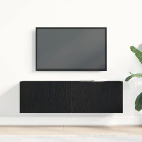 vidaXL Έπιπλα τηλεόρασης Επιτοίχιο Μαύρη δρυς 100 x 30 x 30 cm