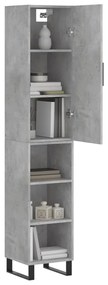 vidaXL Ντουλάπι Γκρι Σκυροδέματος 34,5x34x180 εκ. Επεξεργασμένο Ξύλο