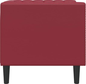 vidaXL Πολυθρόνα Chesterfield Μπορντό από Συνθετικό Δέρμα