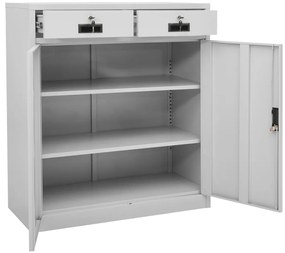 vidaXL Ντουλάπα Γραφείου Ανοιχτό Γκρι 90 x 40 x 102 εκ. Ατσάλινη