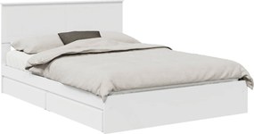 vidaXL Κρεβάτι Αποθήκης Λευκό 140 x 200 cm Επεξεργασμένο ξύλο