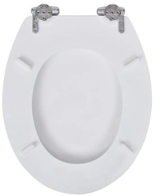 vidaXL Κάλυμμα Λεκάνης με Καπάκι Soft Close Λιτό Σχέδιο Λευκό από MDF