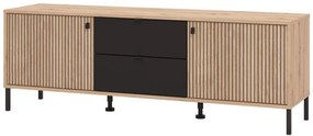 Έπιπλο τηλεόρασης Mayenne 157 3K2F2V Artisan Oak - Μαύρο Ματ 157x40x55 εκ. 157x40x55 εκ.