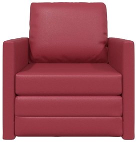 vidaXL Καναπές-Κρεβάτι Μπορντό 74 x 77 x 81 εκ. Τεχνητό δέρμα