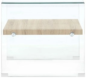 vidaXL Τραπεζάκι Σαλονιού Διάφανο 50 x 50 x 45 εκ. από Ψημένο Γυαλί