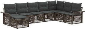 vidaXL Σετ Καναπέ Κήπου 8 pcs Γκρι συνθετικό ρατάν