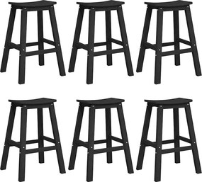 vidaXL Σετ Μπαρ Κήπου 6 pcs Μαύρο HDPE