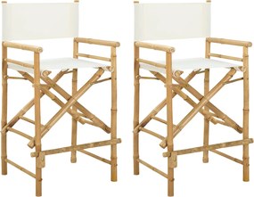 vidaXL Αναδιπλούμενη καρέκλα διευθυντή 2 pcs Φυσικό Μπαμπού