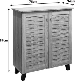 Παπουτσοθήκη-ντουλάπι Mantam pakoworld 12 ζεύγων sonoma 78x34x87εκ