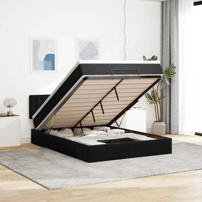 VidaXL Οθωμανικό κρεβάτι με στρώμα Μαύρο 140x190cm Βελούδο
