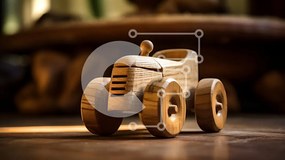 Intra Συλλεκτικό Ξύλινο Παζλ Plywood  4mm - Ξύλινο τρακτέρ παιχνιδιών Σε Ξύλινο Κουτί - Διαστάσεις: 10x10 cm – 25 κομμάτια