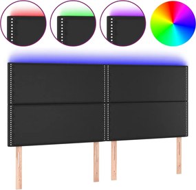 vidaXL Κεφαλάρι Κρεβατιού LED Μαύρο 180x5x118/128 εκ