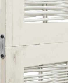 vidaXL Διαχωριστικό Χώρου με 4 Πάνελ Λευκό από Μασίφ Ξύλο Παυλώνιας