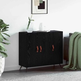 vidaXL Πλαϊνό γραφείο Μαύρο 90 x 34 x 80 εκ. Επεξεργασμένο ξύλο